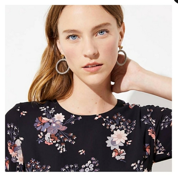 LOFT Dresses Loft Black Floral Dress Poshmark